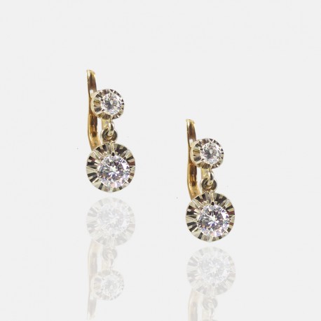 Boucles d'oreilles anciennes diamants - Anne DEFROMONT