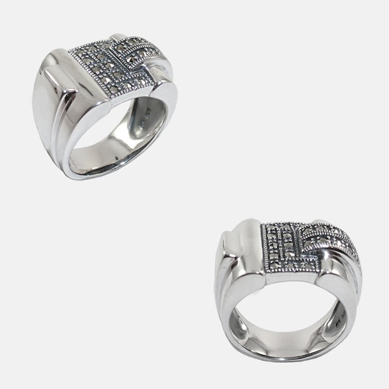 CHEVALIÈRE RING STERLING SILVER