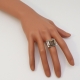 Sterling silver chevaliere ring - Anne DEFROMONT