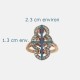 RUBIS RING DIAMONDS 14K GOLD/SILVER